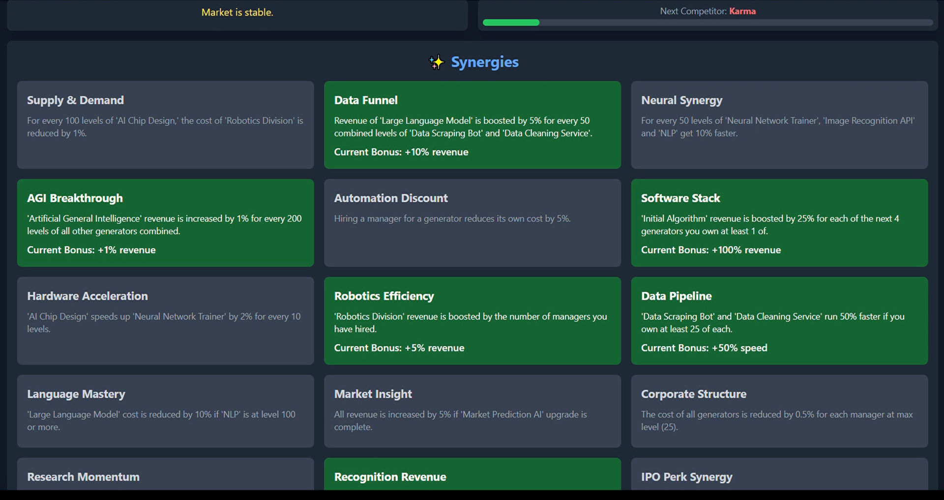 AI Synergies Screenshot